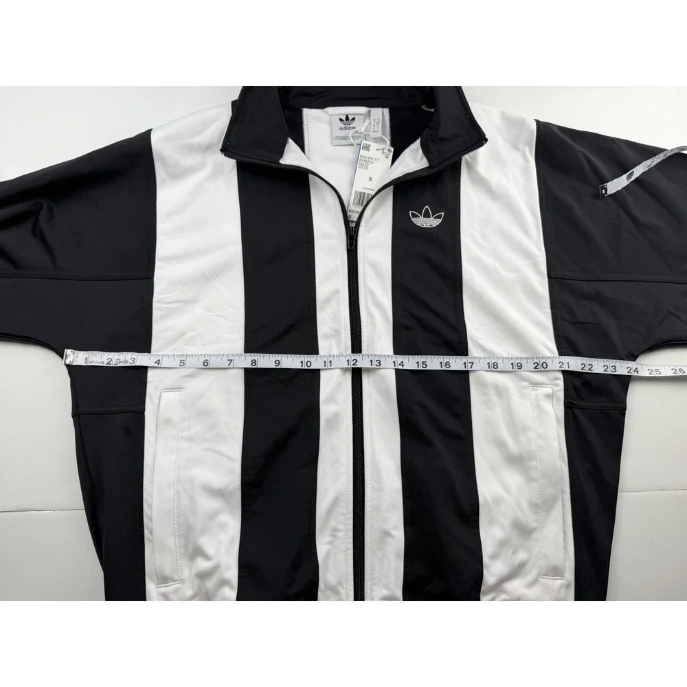 NWT New Adidas Track Jacket Zip Bailer TT ED6252 White/Black Tricot Small READ